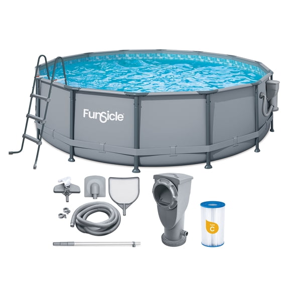 Open Box Funsicle 14'x42" Oasis Outdoor Round Frame Above Ground Swimming Pool