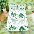 thumbnail image 3 of Erosebridal Cartoon Dinosaur Print Full Size Sheets for Kids, White Green Bed Sheets, 4pcs (1 Flat Sheet, 1 Fitted Sheet and 2 Pillowcases), 3 of 6