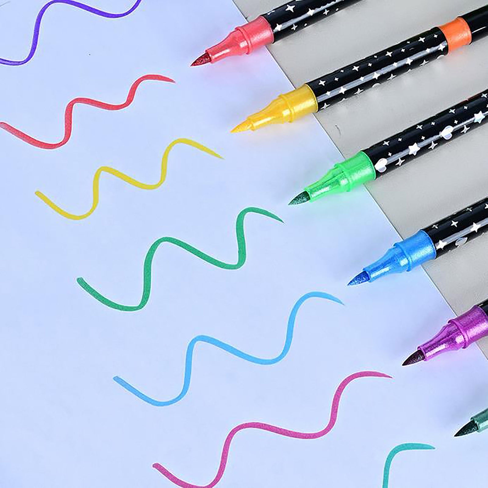 YZEGDCH 24Pcs Glitter Double-sided Markers Pen: 48 Glitter Colors Metallic Shimmer Marker Fine Tip Water-based Ink for Kids Adults DIY Crafts Greeting Birthday Cards Making Mugs Wood, Best Gifts