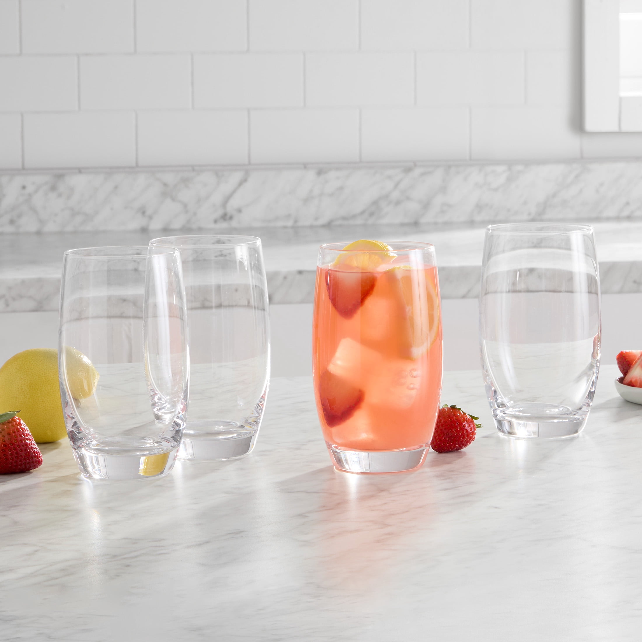 Mainstays Louisa Glass Drinkware Set, Set of 8, Clear
