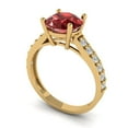 thumbnail image 2 of Clara Pucci 14K Yellow Gold 2.3ct Garnet Solitaire with Accents Ring, 2 of 8