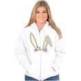 thumbnail image 4 of Easter Bunny Ears Flower Crown Womens Plus Size Graphic Zipper Hoodie Brisco Brands 5X, 4 of 5