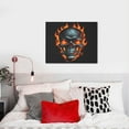 thumbnail image 4 of Logiee Flame Metal Skull Print Canvas Wall Art ,Art Poster,Canvas Decorative Picture,Decor Wall Pictures for Living Room Bedroom Bathroom,Ready to Hang, 4 of 6