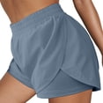 thumbnail image 3 of Fengqque Womens 2 in 1 Running Shorts Elastic Gym High Waisted Athletic Workout Women's Shorts Gray XS(XS), 3 of 6
