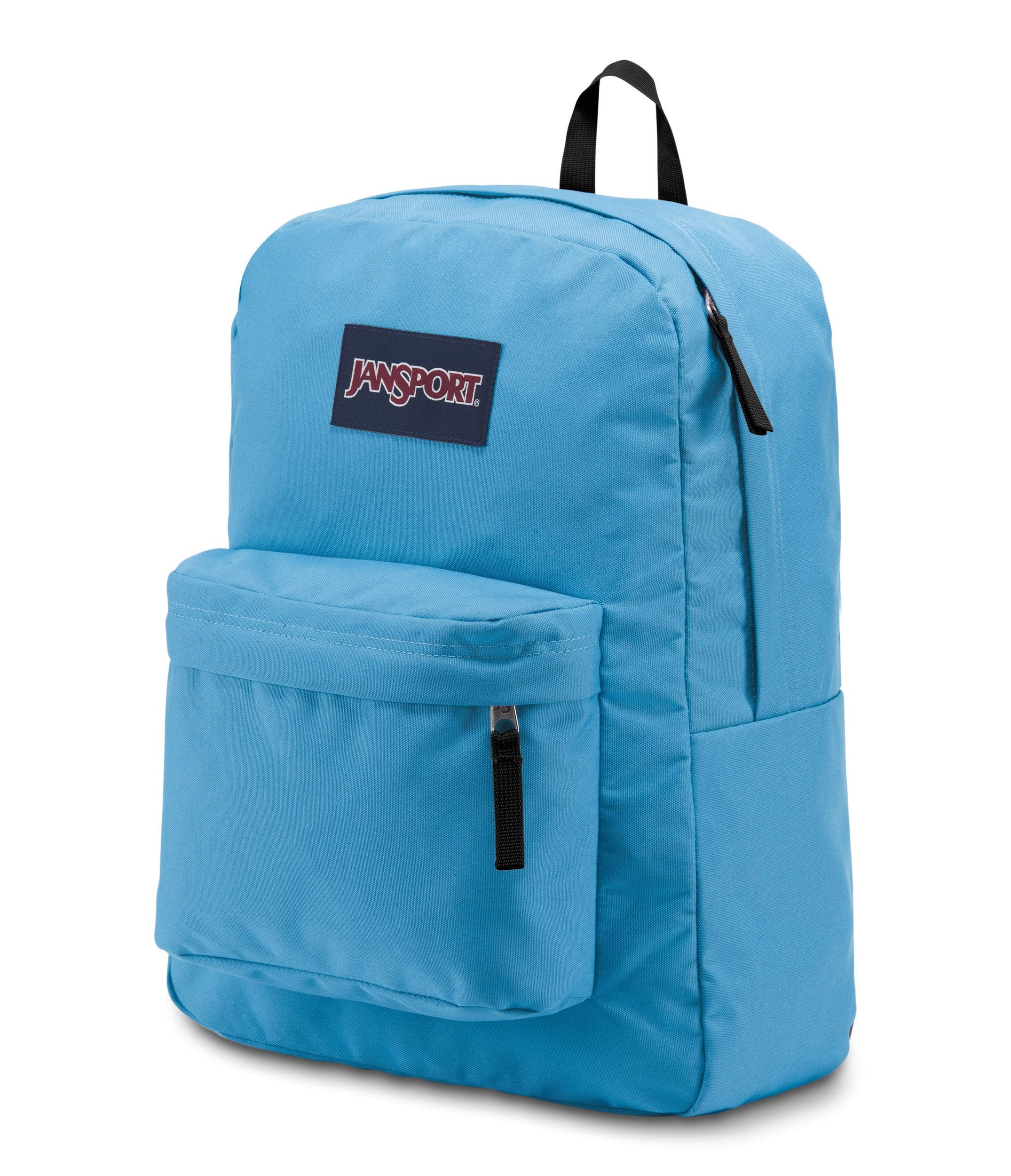 bright blue jansport backpack