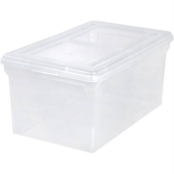 IRIS Split-Lid Letter Size File Box, 5 Pack, Large, Clear