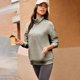 thumbnail image 4 of Ropa de otoño para mujer,Camisa informal de manga larga con solapa y media cremallera, con bolsillo y cuello en V, mezcla de poliéster y elastano, para uso diario, sopatenor, 4 of 8