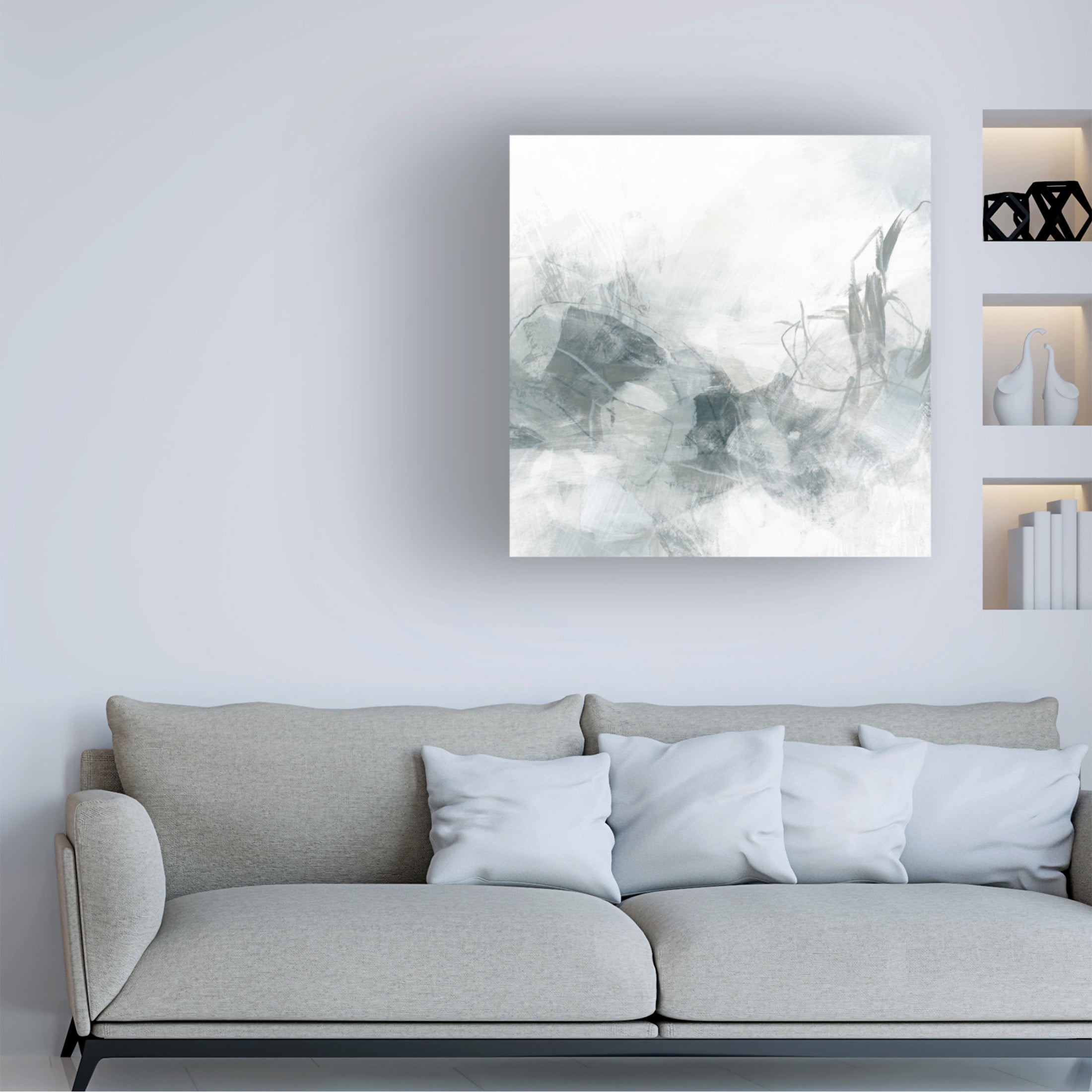Canvas Wall Art - June Erica Vess 'Stone Mist II' Wall Art for Living Room, Bedroom, or Office Décor by Trademark Fine Art - 18 x 18 Inches