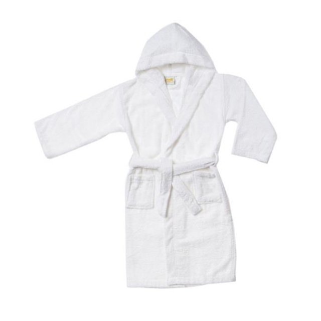 Superior ROBE KID WHITE LG Kids Hooded Bath Robe, 100 Percent Egyptian Cotton - White