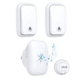 thumbnail image 1 of Cerhot Timbre inalámbrico autoalimentado con enchufe estadounidense, sin batería, distancia de 100 m, 38 canciones, botón de timbre para puerta, timbre para exteriores, inalámbrico, resistente al agua, 1 of 5