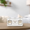 thumbnail image 4 of La Crosse Clock Daily Flip White Tabletop Alarm Clock with Calendar, 636-379W, 4 of 6