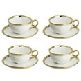 thumbnail image 2 of Yedi Houseware 10 Ounce Gold Rim Dipped Set of 4 Coffee Tea Cups with Saucers, 2 of 2