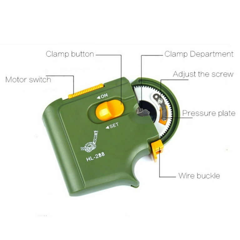 Manfiter Electric Automatic Fishing Hook Tier Tool Tyer Machine Tying Device Tie Knot Lure Fishing Hook Line Tyer Tie Machine Fishing Tackle, Green