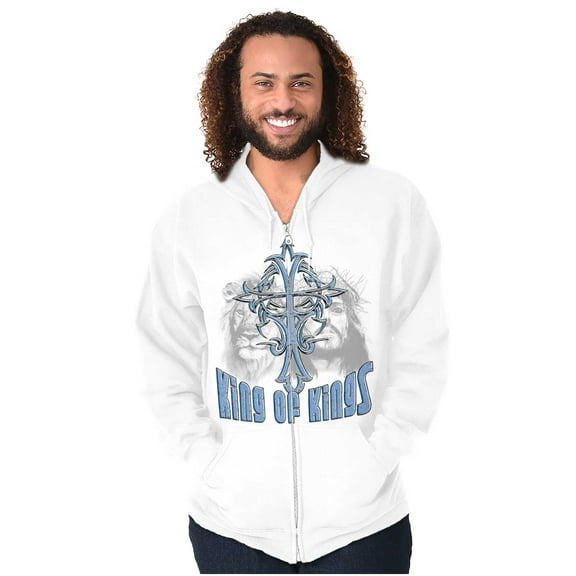 King of Kings Jesus Lion Christian Zip Hoodie Sweatshirt Men Brisco Brands S