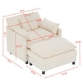 thumbnail image 4 of CQSXDA 39.4" Modern Accent Chair with Ottoman in Stylish Chenille Upholstered Fabric for Living Room or Bedroom Seating, 4 of 14