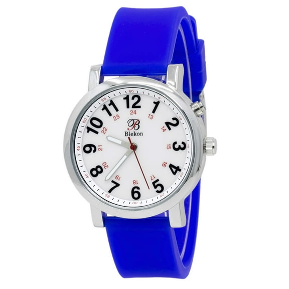 Blekon Original Light Up Dial Nurse Watch â€“ Various Medical Scrub Colors, Easy to Read, Military Time with Second Hand, Silicone Band, Water Resistant Watch
