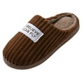 thumbnail image 3 of Corduroy Slippers for Women Men with Fuzzy Lined Warm Indoor and Outdoor Memory Foam House Shoes Adult, 3 of 4