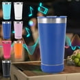 thumbnail image 1 of Vaso de altavoz Bluetooth, vaso de acero inoxidable, audio inalámbrico, recargable, diseño portátil, taza, aislamiento incorporado, camping, 16oz, 1 of 7