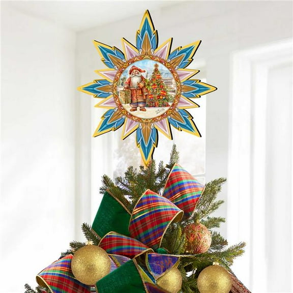 G. Debrekht 89524 Spanish-inspired Santa Tree Topper Wooden Decor by G. Debrekht - Santa Snowman Decor