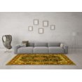 thumbnail image 3 of Ahgly Company Machine Washable Indoor Round Persian Yellow Traditional Area Rugs, 6' Round, 3 of 4
