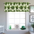 thumbnail image 4 of Kitchen Valances for Window, St Patrick's Day Irish Shamrock Leaf Light Filtering Rod Pocket Valance Curtain, Green Black Buffalo Plaid Short Curtains Window Topper for Bedroom Living Room 54x18in, 4 of 9