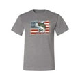 thumbnail image 2 of Wild Bobby, American Flag Jumping Largemouth Bass Fish, Fishing, Men's Graphic Tees, Heather Grey, 2XL, 2 of 3