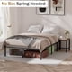 thumbnail image 4 of Iron Bed Frame with Bedside Table Iron Bed Base with Storage Table Metal Bed Frame with Wood Bedside Desk 24 Reinforced Slats Baking Finish Black Bed Frame for Bedroom Home Apartment, 4 of 11