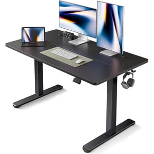 Fezibo Electric Standing Desk with Splice Board Black Finish 48