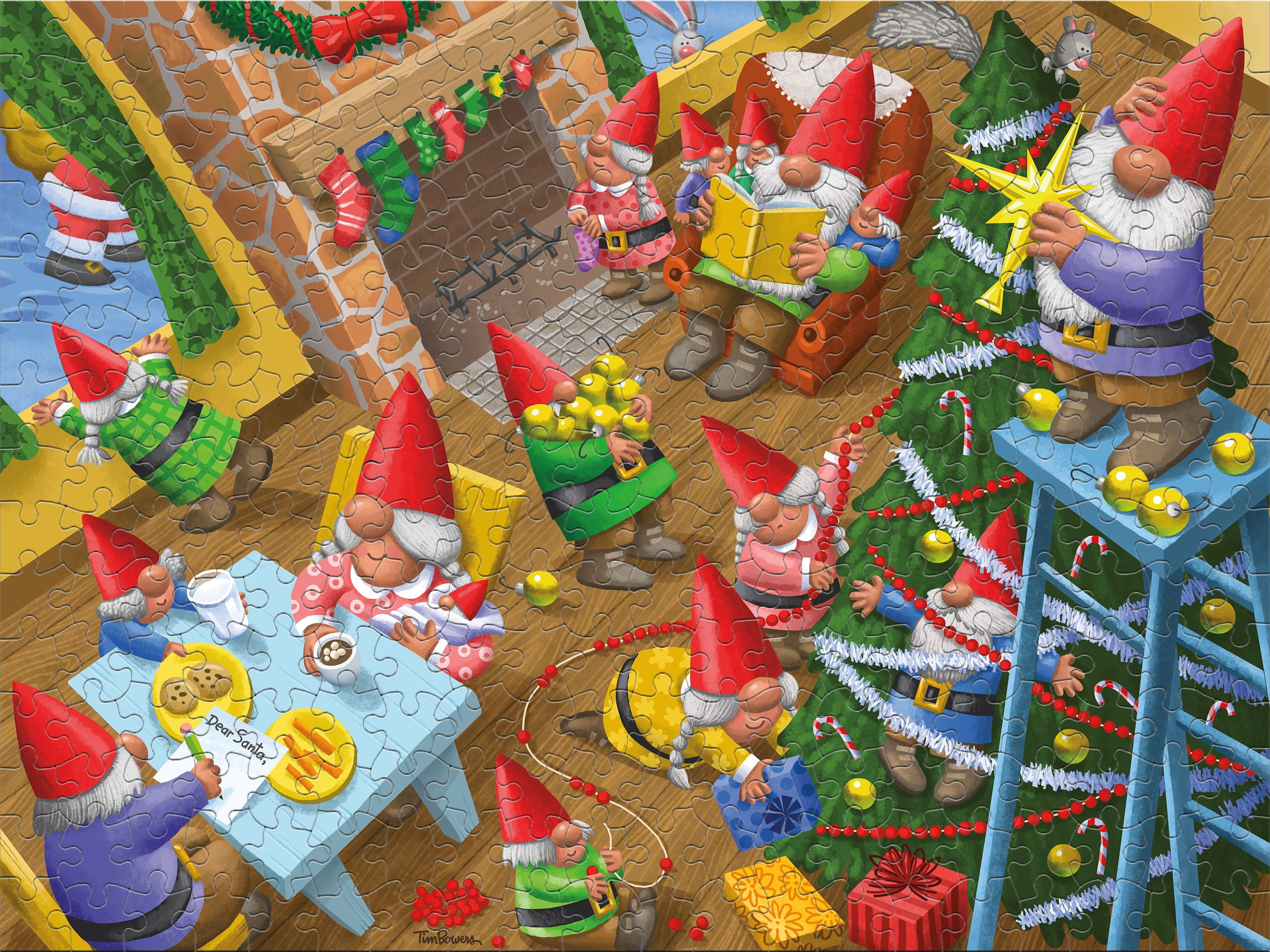 Ceaco 300-Piece Holiday Christmas Time Gnomes Interlocking Jigsaw Puzzle