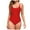 Red, variant on Women's Retro 80s/90s High Cut Low Back One Piece Swimsuits Bathing Suits (Black, S)