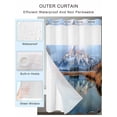 thumbnail image 2 of No Hook Cloth Fabric Shower Curtain with Snap in Liner, Grey Mountain Waterproof Shower Curtains Set with See Through Top Window, Modern Art Forest Lake Bath Curtains Shower 72"x96", 2 of 6