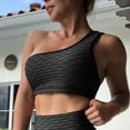 thumbnail image 2 of Lindreshi Sports Bras for Women High Impact Fashion Women Solid Color Sleeveless Cold Shoulder Casual Tanks Blouse Tops, 2 of 6