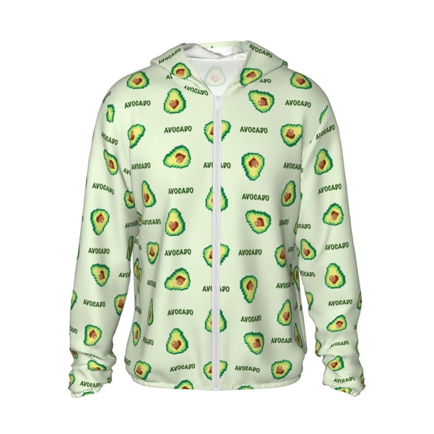 Balery Green Avocado Sudadera ligera de manga larga con capucha y protección solar UPF 50+ para hombre y mujer, ideal para pesca y running-Medium
