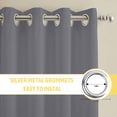 thumbnail image 6 of Grey Pure Color Kitchen Curtains Window Panels, Aesthetics Contemporary Luxury Insulated Window Treatment Curtain, Grommet Curtains for Bedroom/Living Room/Bathroom, 2 Piece 42"Wx54"L, 6 of 8