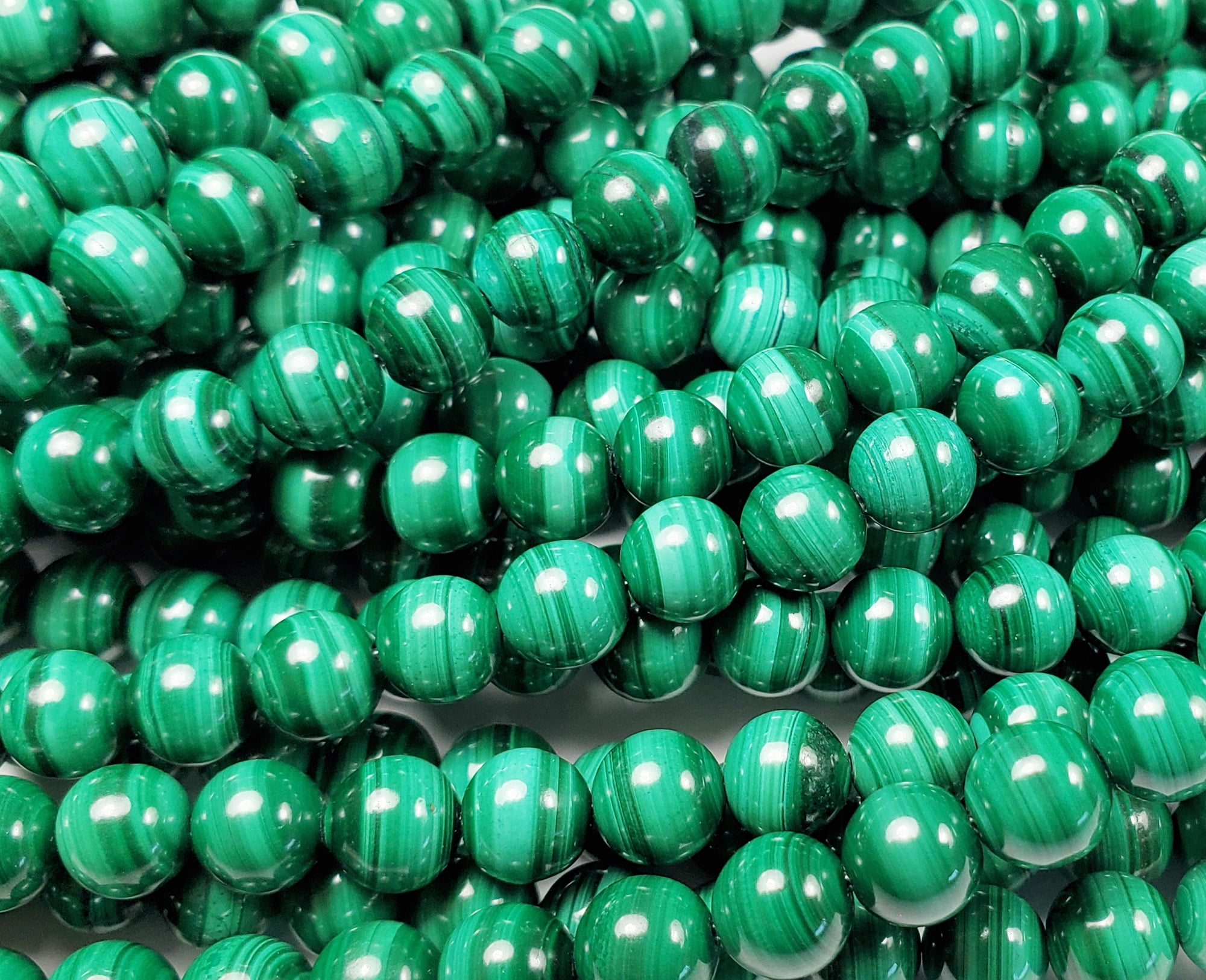 6 - 6 5mm 15.5 Inches High Quality Malachite Round Beads Genuine Gemstone Natural Jewelry Making