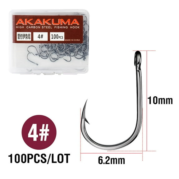 #4 High Carbon Steel Fishing Hook Long Shank Hooks Saltwater Freshwater Fishing