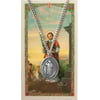 Pewter Saint St Stephen Medal with Laminated Holy Card, 1 1/16 Inch