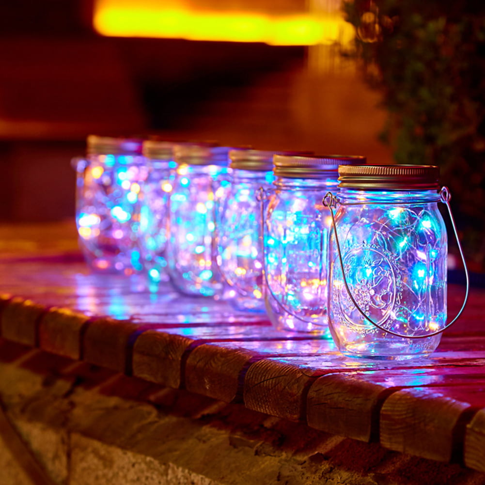 Details about   20 LED Solar String Light Mason Jar Lamp Outdoor Garden Yard Decor Waterproof