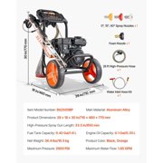Upgraded Gas Pressure Washer 2900 PSI 1.85 GPM with Aluminum Pump Spray Gun Wand 4 Nozzles for Cars Fences Driveways Patios Homes