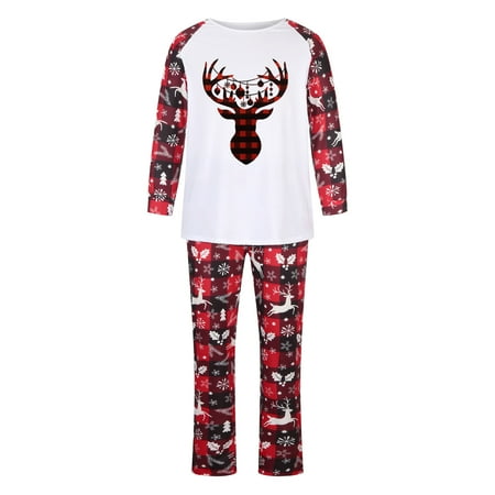 

DAETIROS Comfy Cute Home Two-piece Pajamas Dad Set Beach Christmas Parent-child clothing Wine