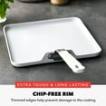 thumbnail image 5 of GreenPan Bobby Flay 11" Aluminum Ceramic Nonstick Square Griddle, Cream White, Dishwasher Safe, 5 of 10