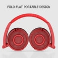thumbnail image 2 of On Ear Headphones with Mic, Vogek Portable Fold-Flat Stereo Bass Headphones with 1.5M Tangle Free Cord and Microphone-Red, 2 of 9