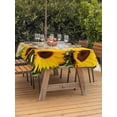 thumbnail image 3 of Outdoor Tablecloths with Umbrella Hole & Zipper, Spring Sunflowers Tablecloth Rectangle 60x84 Inch, Yellow White Plaid Farmhouse Rustic Waterproof Table Cloth, Patio/Pool/Picnic Table Covers, 3 of 8