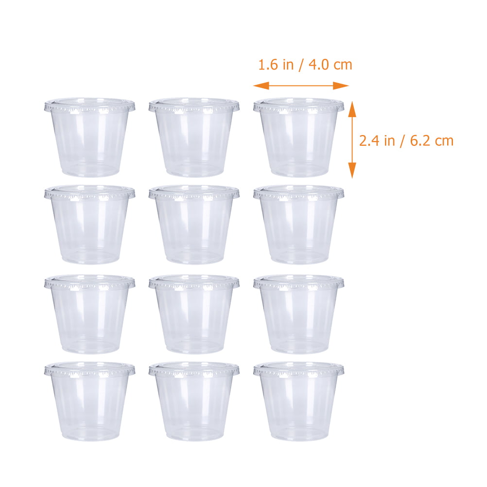 Plastic Condiment Cups with Attached Leak Resistant Lid, (100 Pack) Clear  Portion Container for Condiments - 1 oz - Bed Bath & Beyond - 29043511