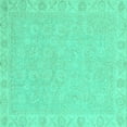 thumbnail image 1 of Ahgly Company Indoor Square Abstract Turquoise Blue Modern Area Rugs, 3' Square, 1 of 4
