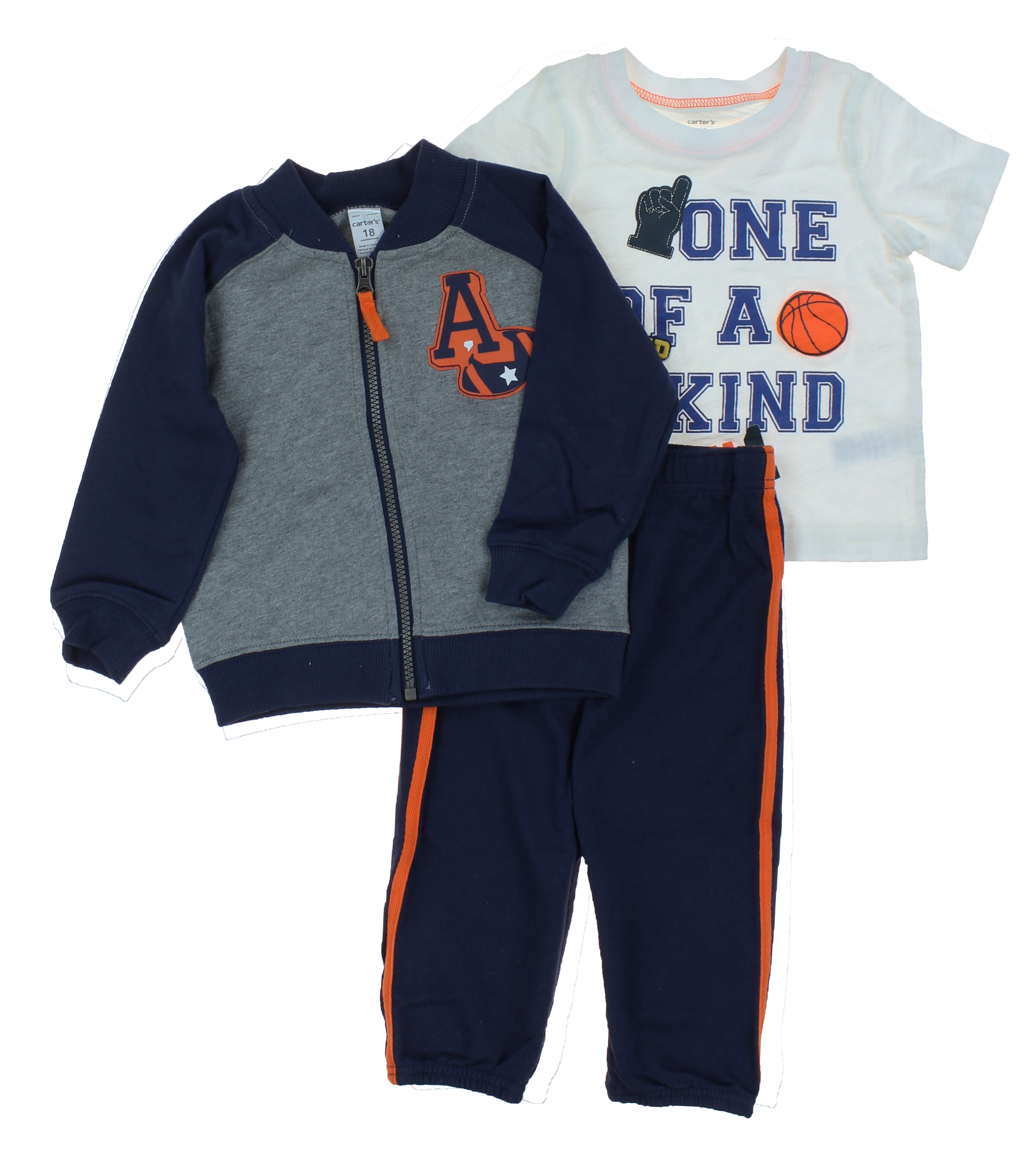 Carters Boys 3 Piece Outfit Set- 2 Tops, 1 Pant (One of a Kind, 5T