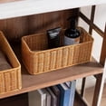thumbnail image 5 of Rattan Style Multi-Purpose Storage Basket – Plastic Woven Organizer Bin for Bathroom, Living Room, Kitchen & Desktop, 5 of 6