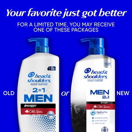 Head and Shoulders Dandruff Mens 2 in 1 Shampoo and Conditioner, Old Spice Swagger, 28.2 fl oz