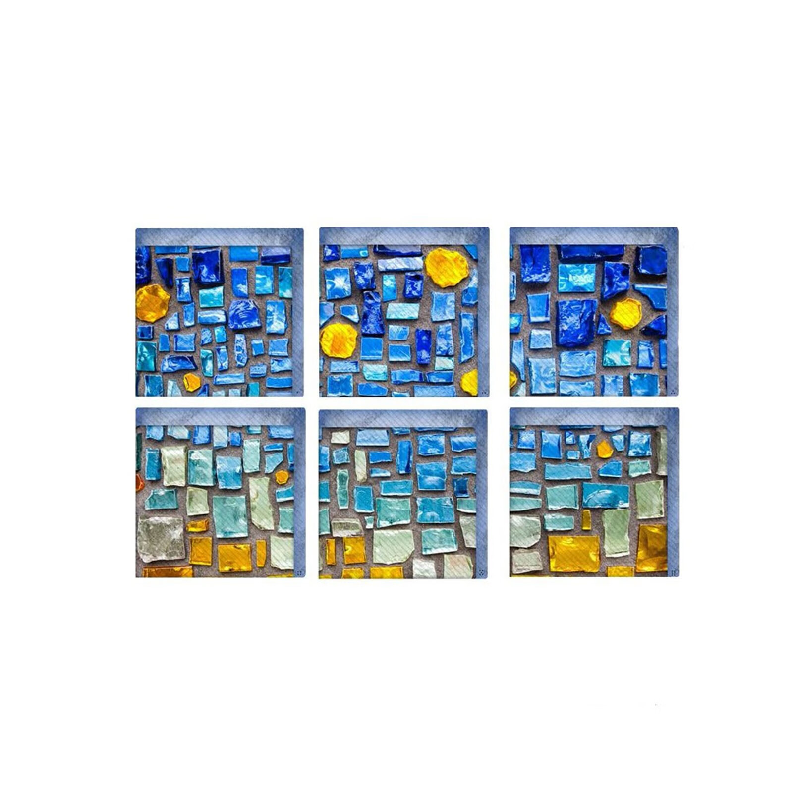 Bath Stickers Beach Pattern Square 3D Adhesive Anti Slip Tub