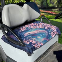 Renewold Golf Cart Accessories Soft Golf Cart Seat Cover Towel Blanket Fits for 2/4 Person Seats Golf Cart for All Weather, Dolphin Peach Blossom
